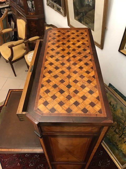 Secrétaire de Dame Louis XVI en Marqueterie de Cubes-photo-5
