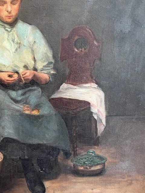 20th Century Interior Scene Painting-photo-1