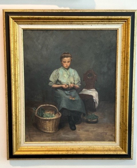 20th Century Interior Scene Painting-photo-3