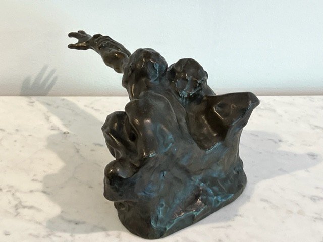 Sculpture En Bronze De Carl Milles 1875-1955  Lutte Pour La Vie  -photo-2