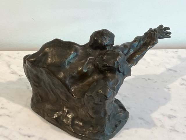 Sculpture En Bronze De Carl Milles 1875-1955  Lutte Pour La Vie  -photo-3