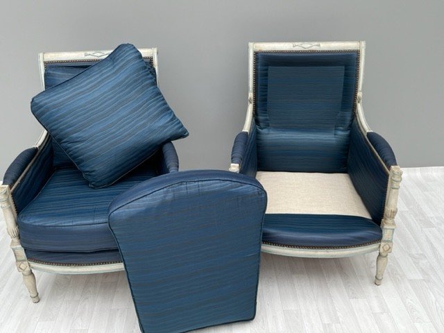 Paire De Bergères De Style Directoire  -photo-7