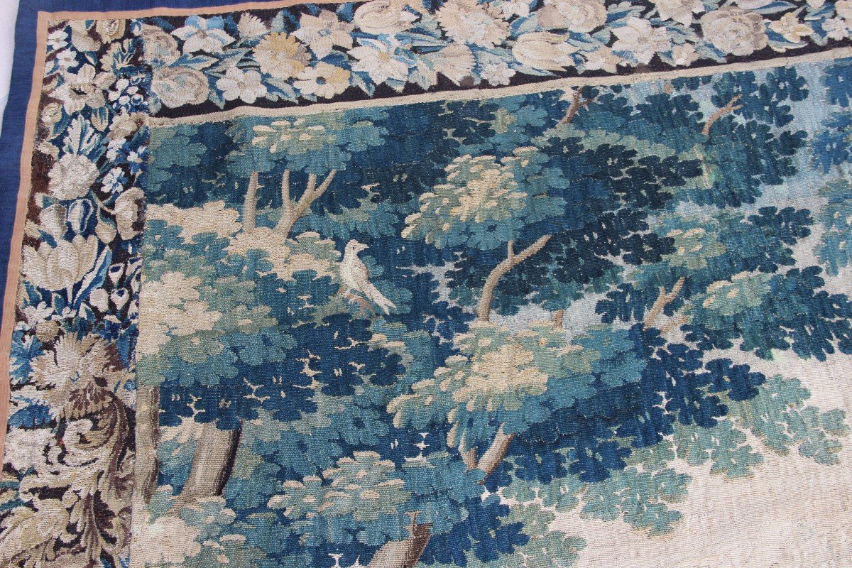 Aubusson Tapestry, XVIIIth Castle Decor Wooded Landscape Volatiles-photo-5
