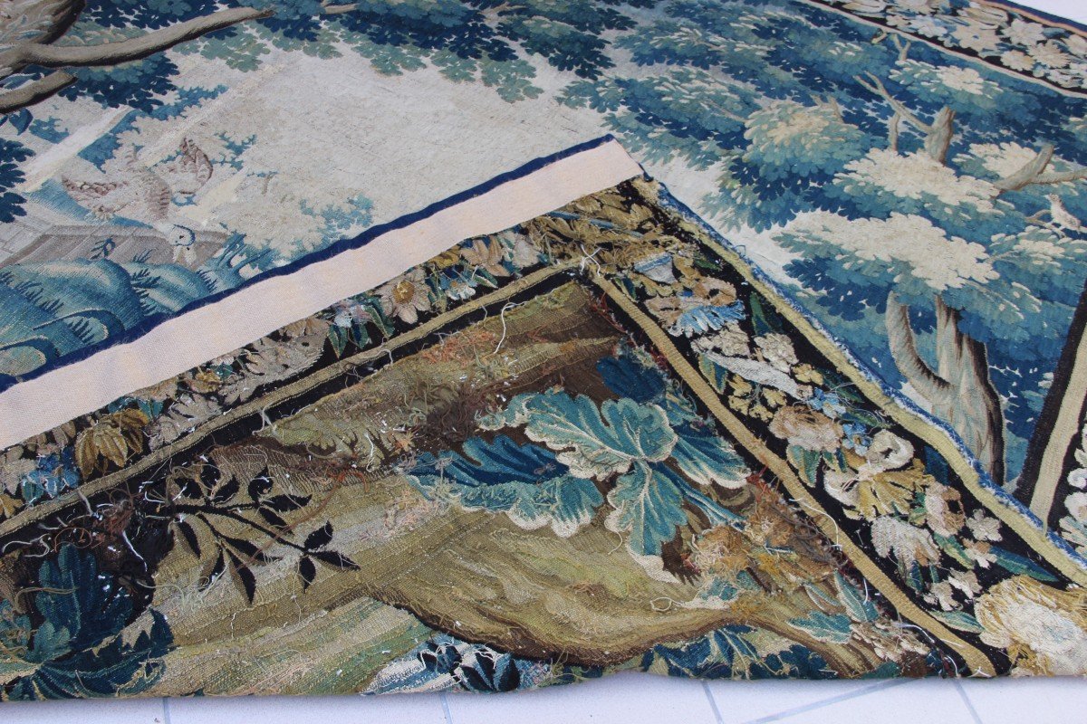 Aubusson Tapestry, XVIIIth Castle Decor Wooded Landscape Volatiles-photo-8