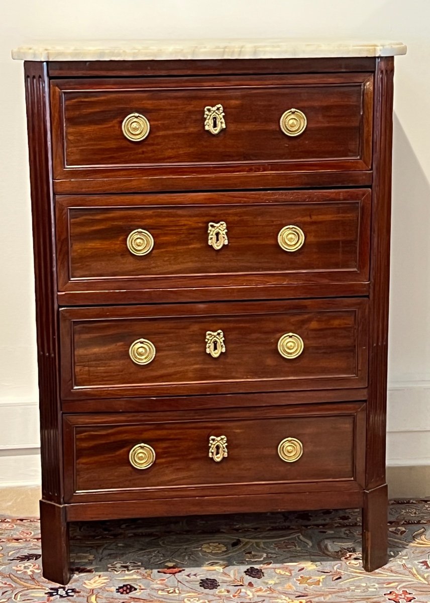 Commode d'époque Louis XVI En Acajou Estampillée Jean Baptiste  Vassou -photo-2
