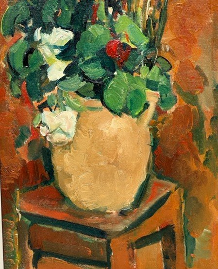  Louis Chervin 1905-1969  Nature Morte Aux Fleurs Paris en 1961-photo-2