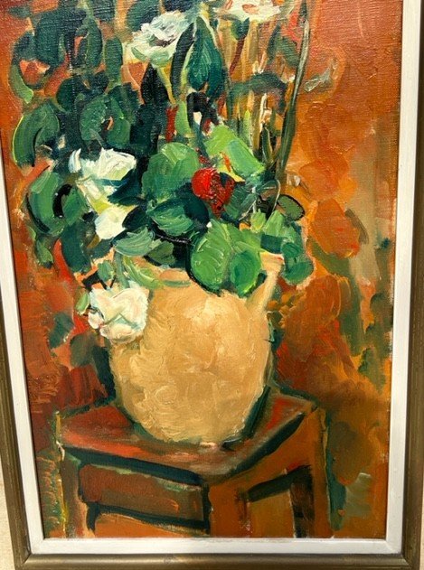  Louis Chervin 1905-1969  Nature Morte Aux Fleurs Paris en 1961-photo-1