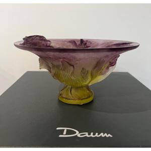 Daum Glass Paste Cup Decorated With Iris
