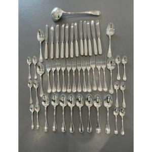 Christofle Cross Ribbon Cutlery Set 49 Pieces