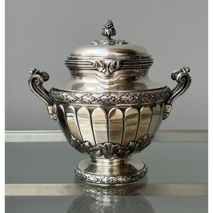 Tetard Frères Sugar Bowl In Sterling Silver 744 Gr