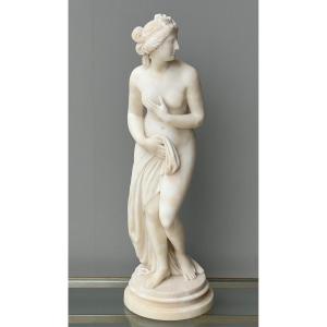 White Marble Sculpture Bather Coming Out Of The Bath 