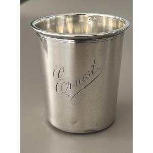 Henri Soufflot Orfèvre Timbale en Argent Minerve Gravée Ernest 95 gr