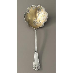 Henri Soufflot  Pelle à Fraises en Argent Massif & Vermeil 