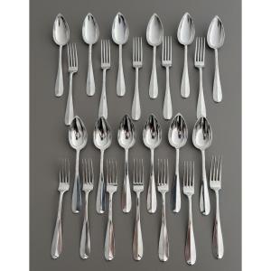 12-piece Solid Silver Cutlery Set By Orfèvre Delheid Frères, Brussels