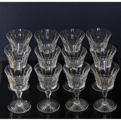 12 Verres à  Vin En Cristal Taillé De Baccarat Modèle Buckingham / Piccadilly