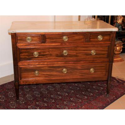 Louis XVI Period Commode In Mahogany Parisian Work