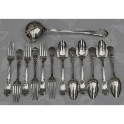 Cutlery In Sterling Silver Hallmark Minerva Orfevre Henin & Cie