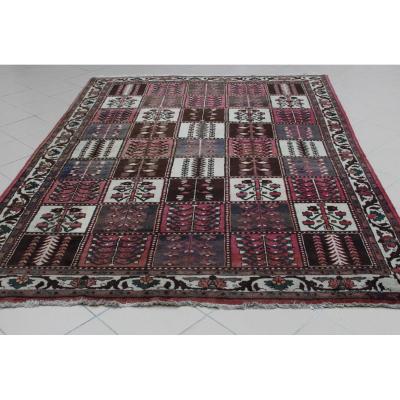 Old Handmade Oriental Bakhtiar Carpet