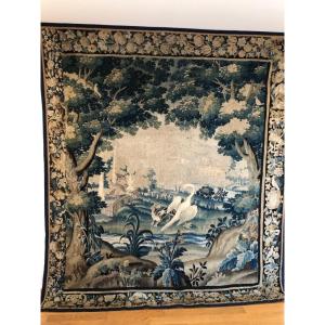 Aubusson Tapestry, XVIIIth Castle Decor Wooded Landscape Volatiles