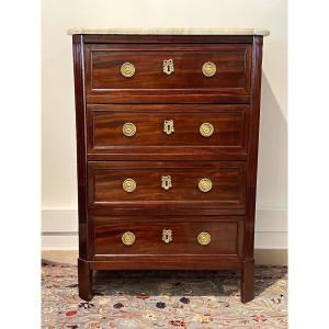 Louis XVI Commode In Mahogany Stamped Jean Baptiste Vassou