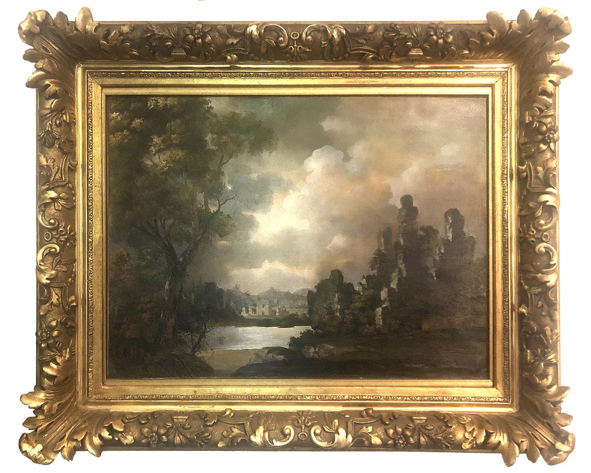 Ecole napolitaine, XVIIe siècle, Paysage imaginaire