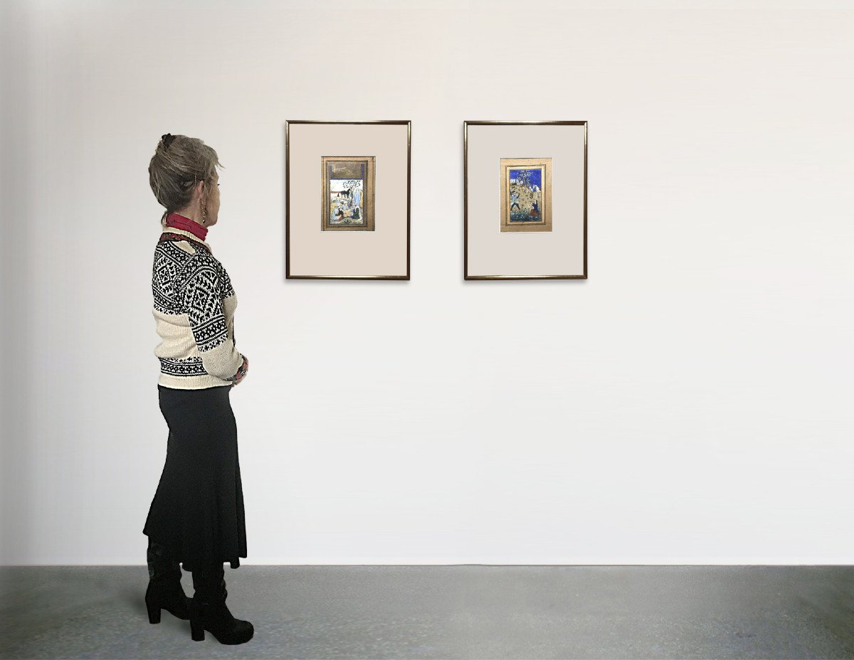 Indo-persian Gouaches On Paper, Asian Art, 20th Century-photo-4