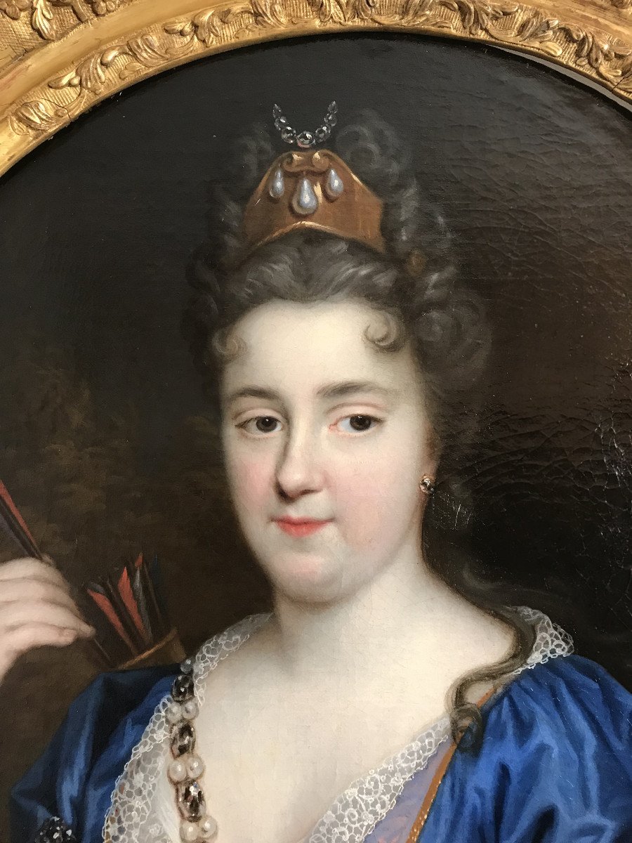 Portrait Of Madame Arrault d'Herbemont As Diana, Pierre Mignard (1612-1695)-photo-3