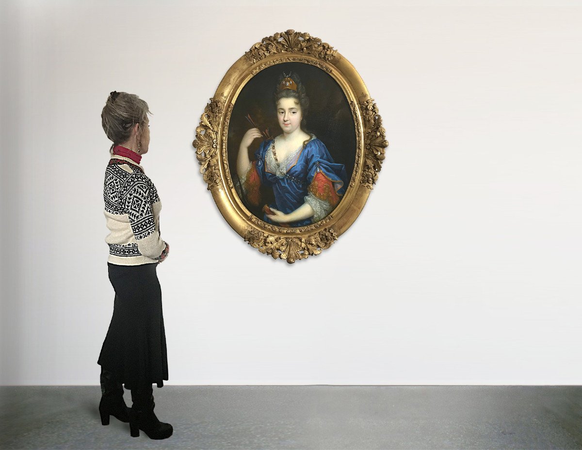 Portrait Of Madame Arrault d'Herbemont As Diana, Pierre Mignard (1612-1695)-photo-5
