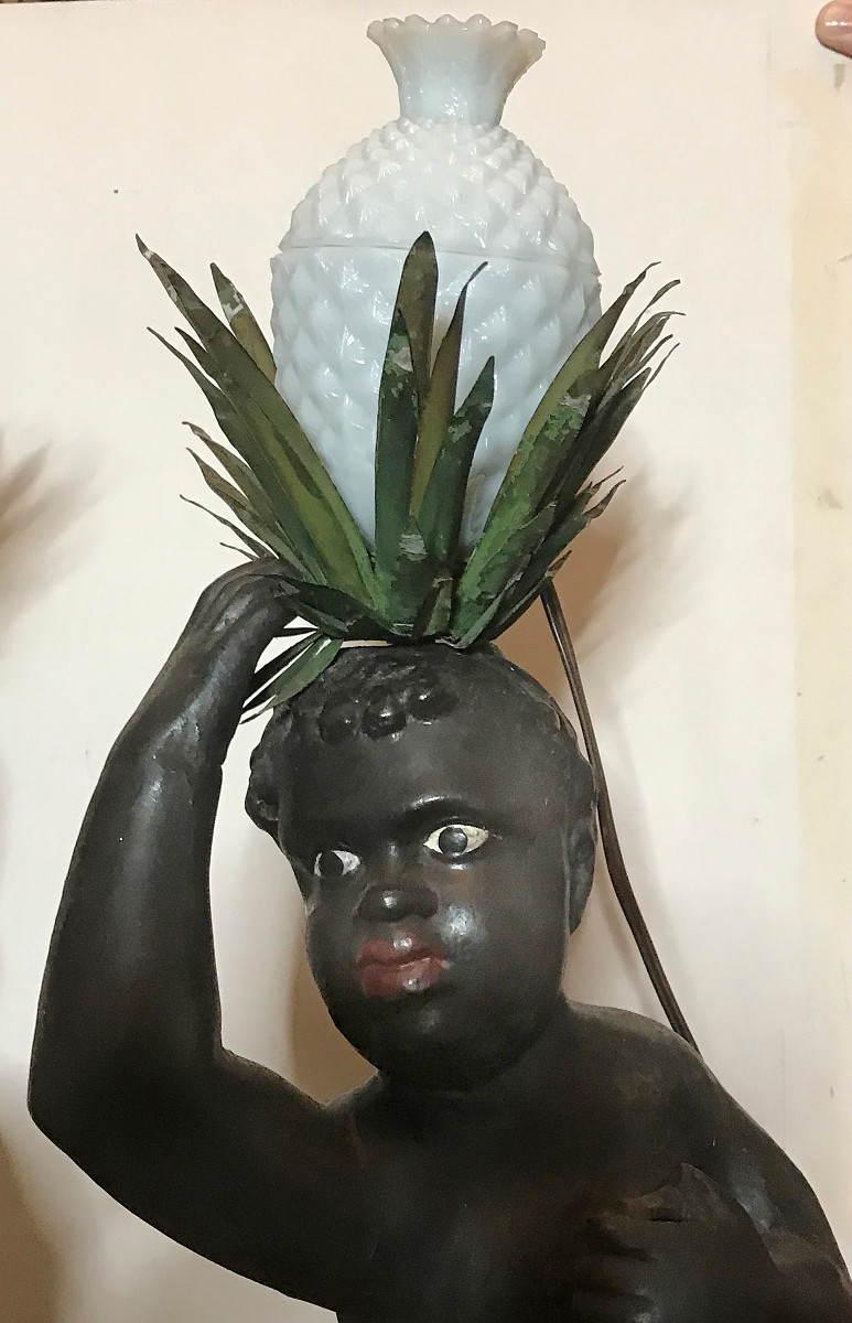 Rare paire de nubiens porte lumière, Venise,  XVIIIe siècle-photo-3