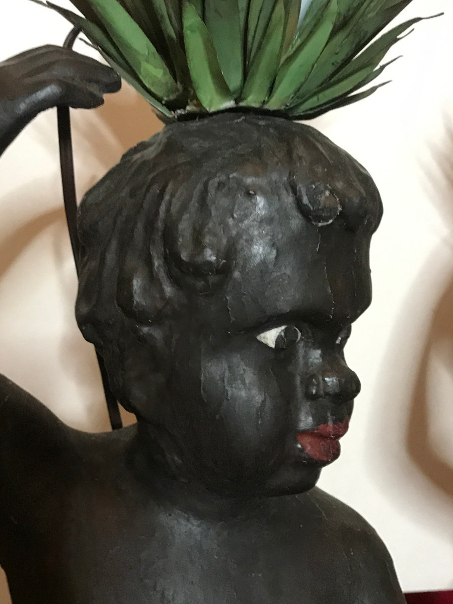 Rare paire de nubiens porte lumière, Venise,  XVIIIe siècle-photo-5