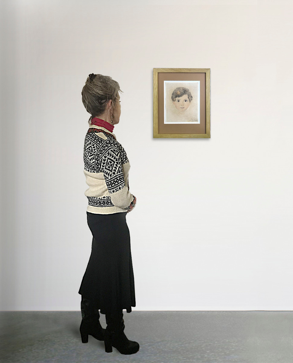 Portrait Of A Little Girl By Alexandre Roubtzoff (1884-1949)-photo-4