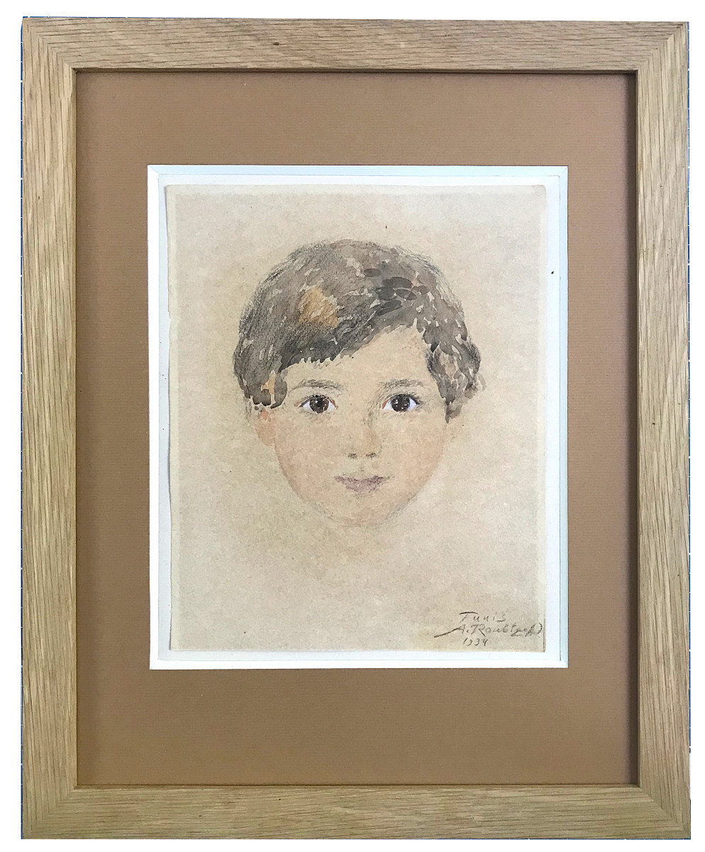 Portrait Of A Little Girl By Alexandre Roubtzoff (1884-1949)