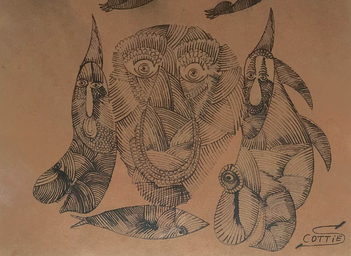 Fantastic Beasts By Scottie Wilson (1888-1972), Art Brut-photo-4