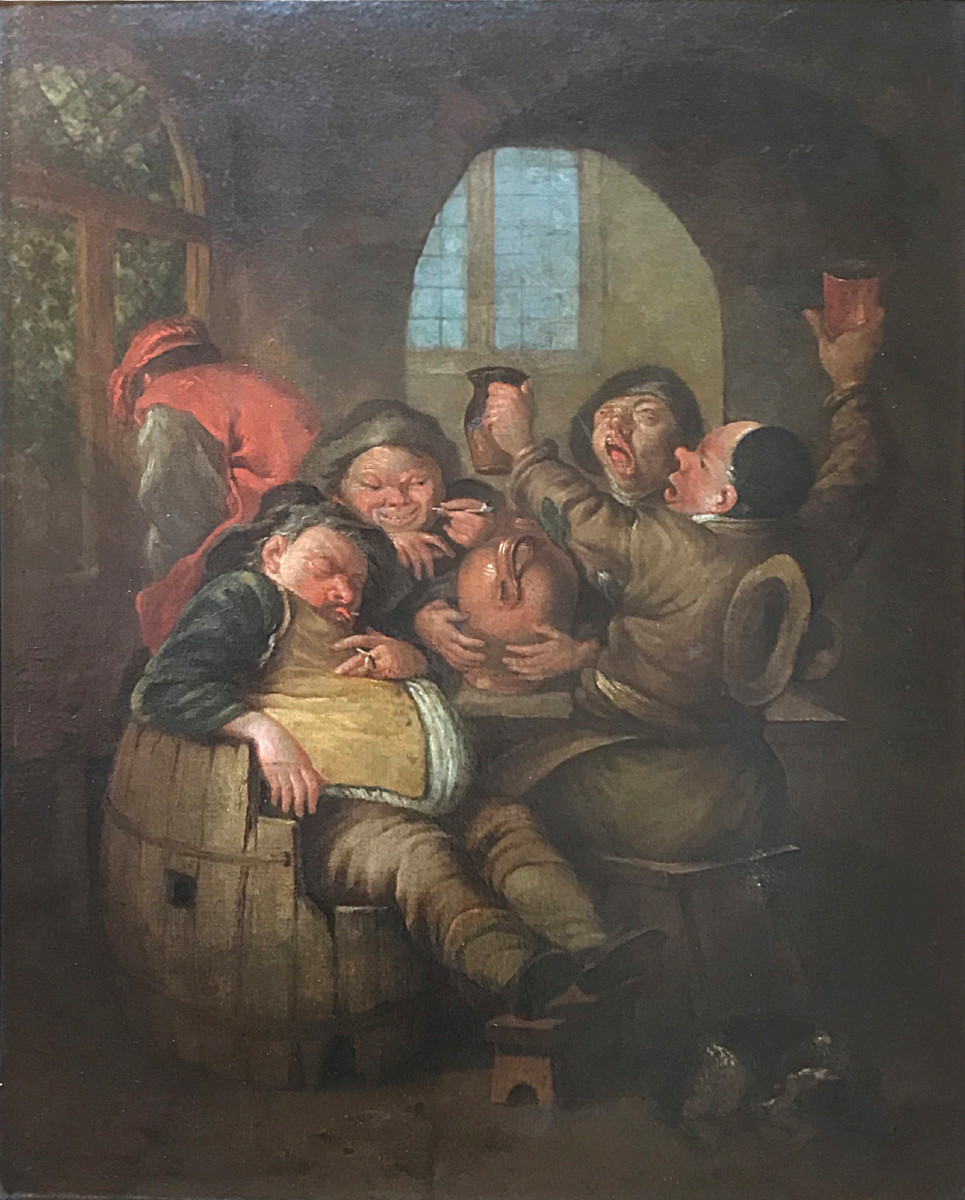 Tavern Scene Attributed To Egbert Van Heemskerck I (1634-1704)-photo-2