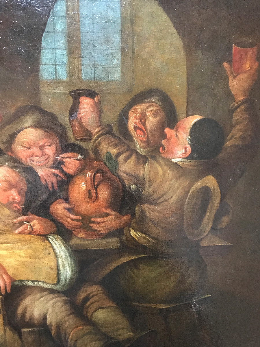 Tavern Scene Attributed To Egbert Van Heemskerck I (1634-1704)-photo-3