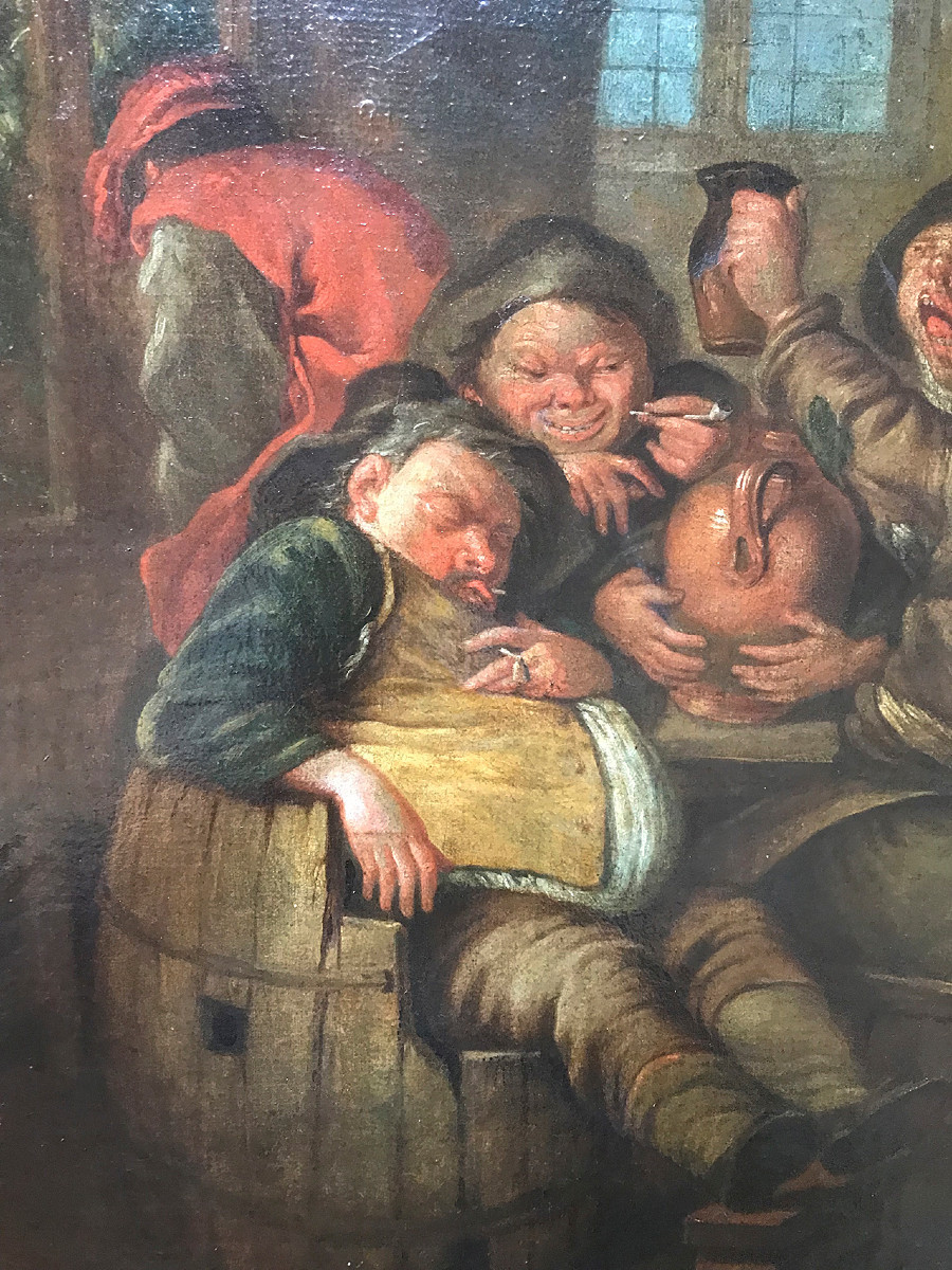 Tavern Scene Attributed To Egbert Van Heemskerck I (1634-1704)-photo-4