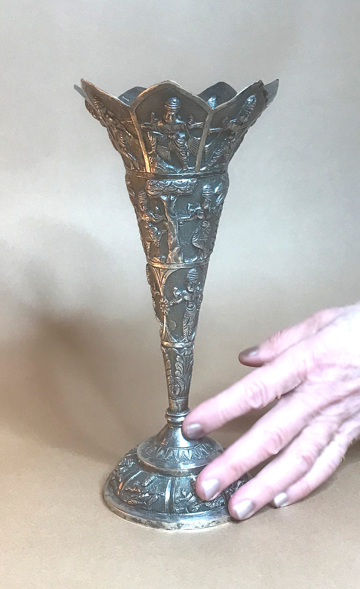 Paire de vase en argent massif, Inde de l'Est, XIXe siècle-photo-4
