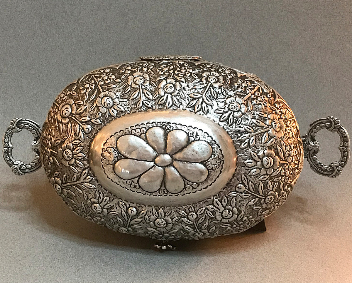 Boîte en argent massif, empire Ottoman, XIXe siècle-photo-3