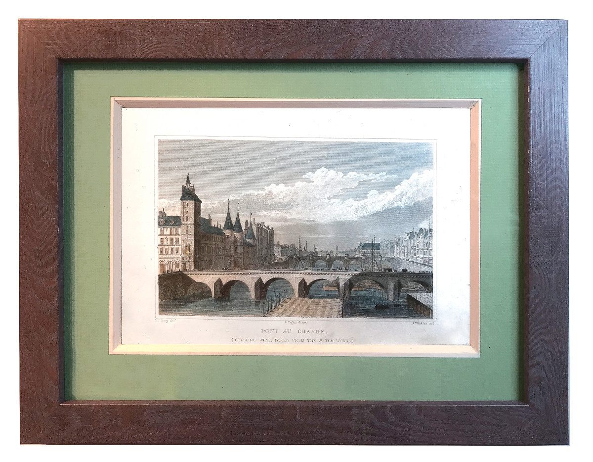 Gravures colorées de Vues architecturales de Paris, Choisy, école anglaise, début XIXe siècle-photo-2