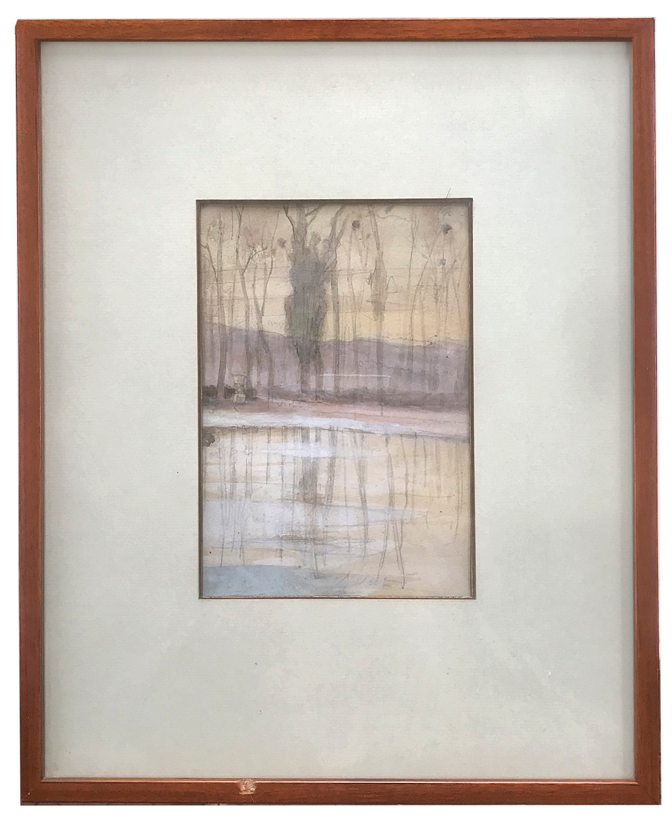 Pierre-Albert Leroux (1890-1959), Vue de Notre-Dame à Paris, deux Vues hivernales d'un étang-photo-3
