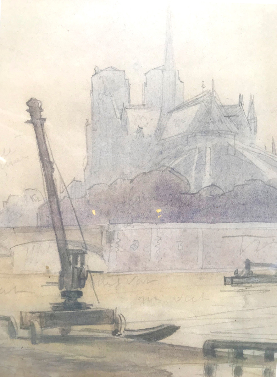 Pierre-Albert Leroux (1890-1959), Vue de Notre-Dame à Paris, deux Vues hivernales d'un étang-photo-5