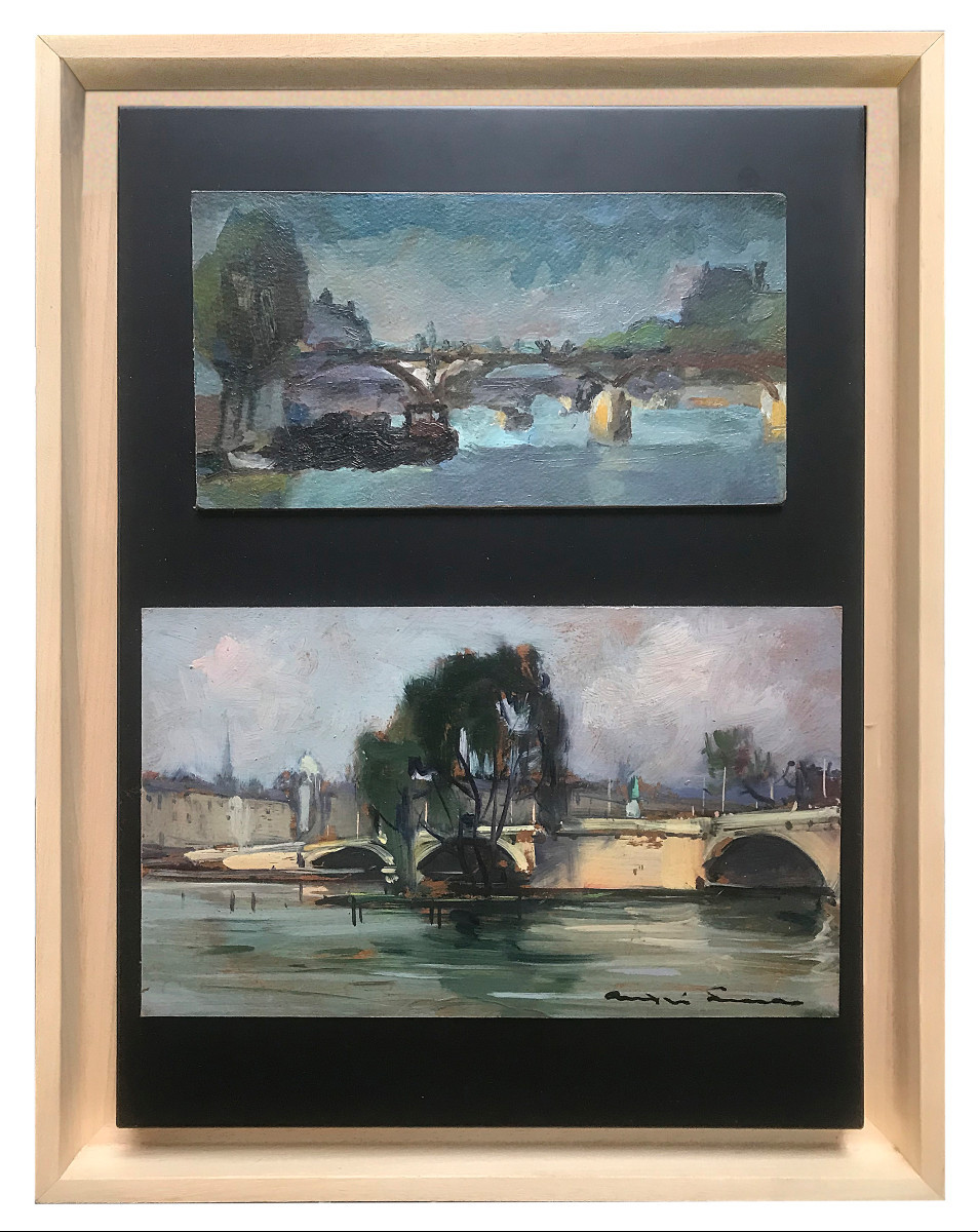 André Lucas (1906-2007), The Seine In Paris, Passerelle Des Arts And The Pont Neuf