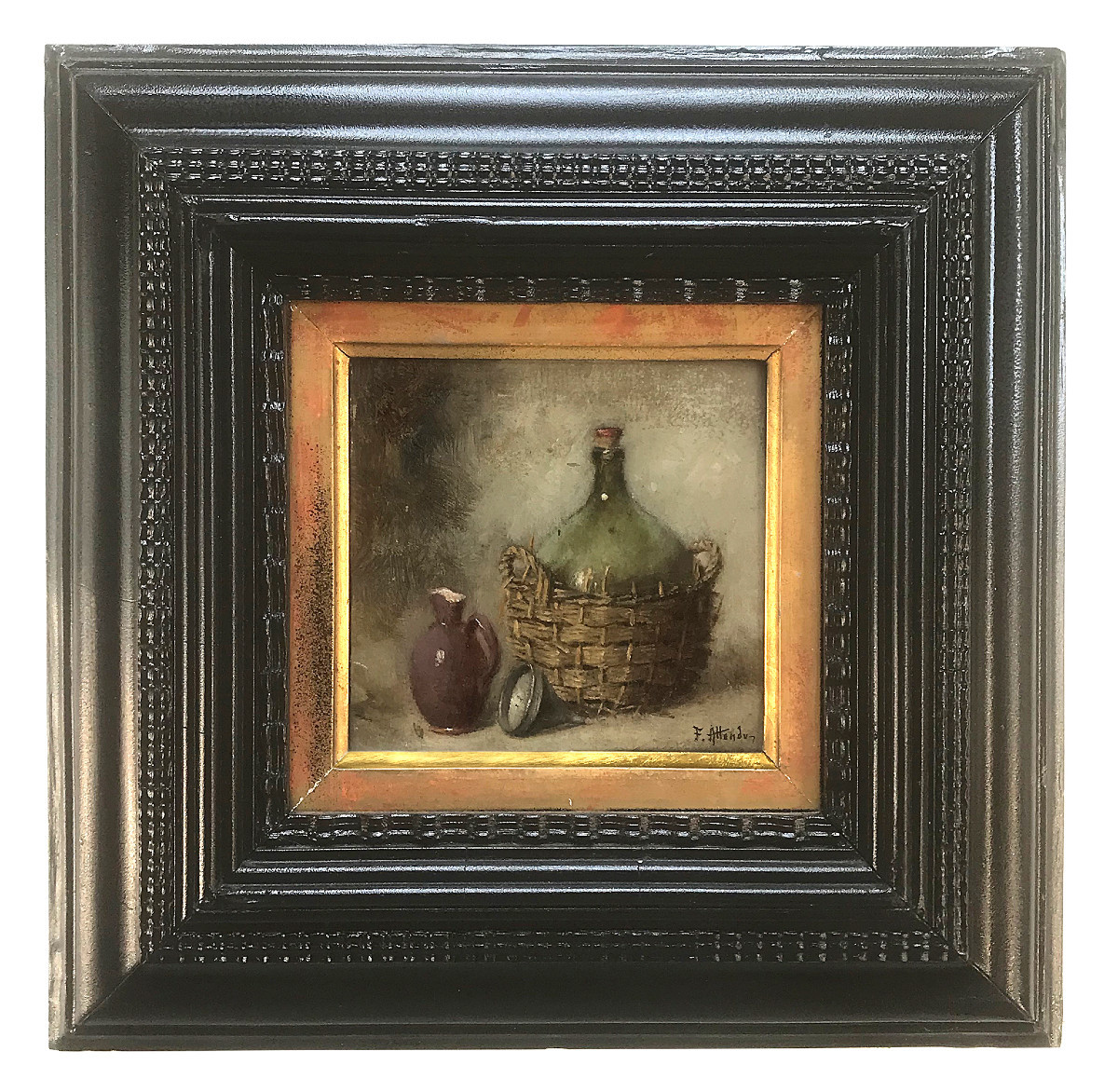 Antoine-ferdinand Attendu (1845-1917), Still Life With Demijohn-photo-2