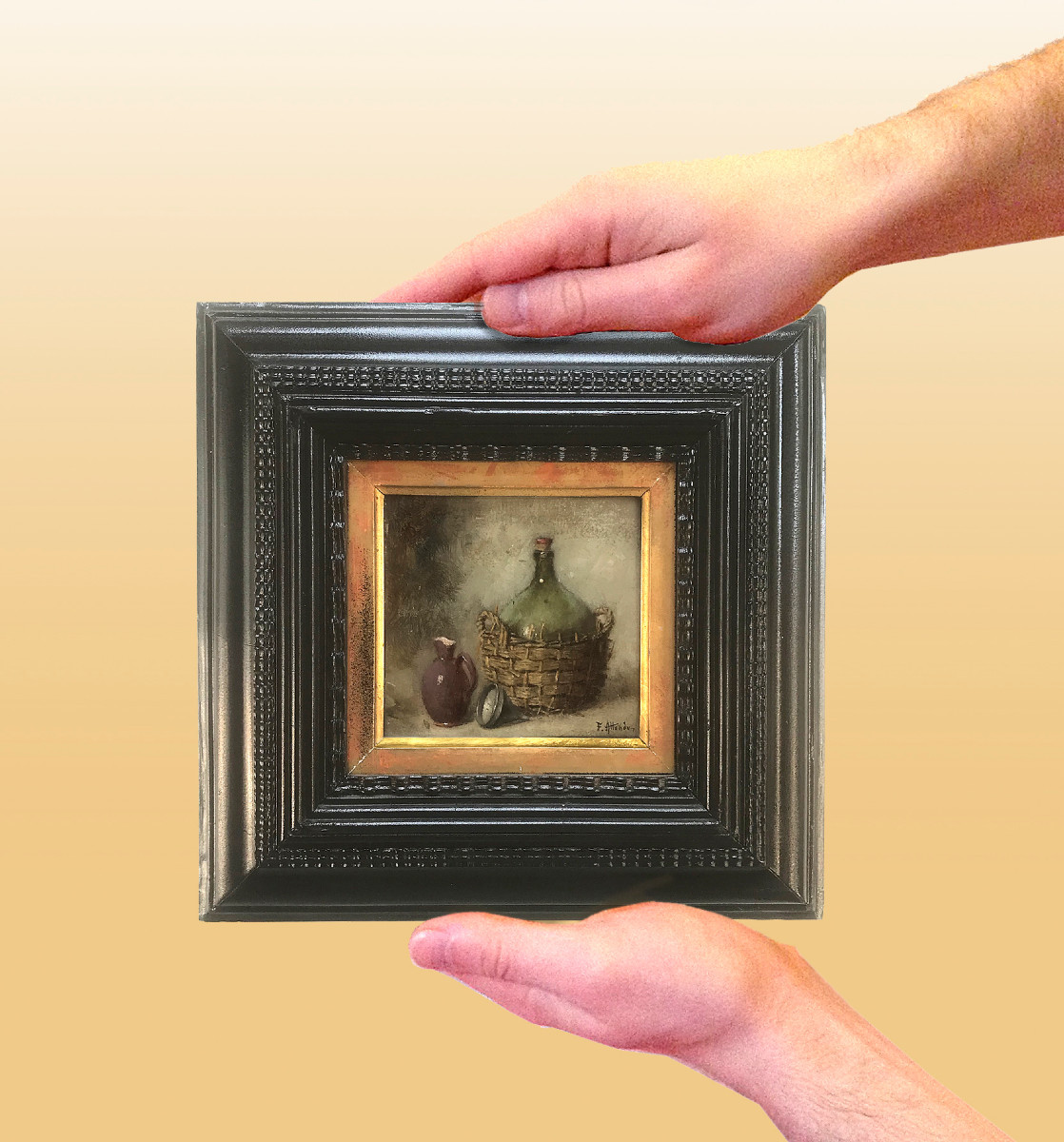 Antoine-ferdinand Attendu (1845-1917), Still Life With Demijohn-photo-4