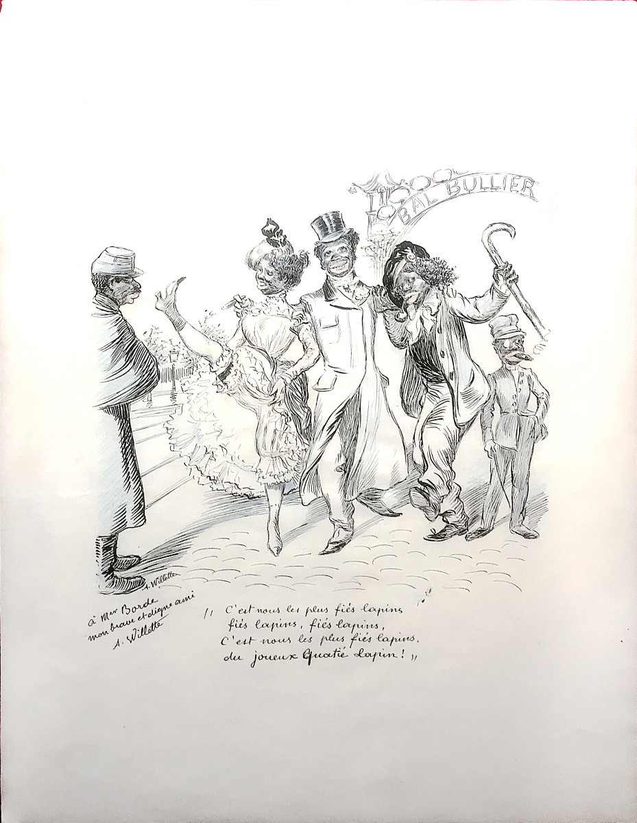 Adolphe-léon Willette (1857-1926), Cartoon Of The Bullier Ball, Ink And Pencil-photo-2