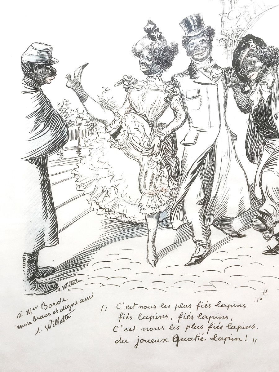 Adolphe-léon Willette (1857-1926), Cartoon Of The Bullier Ball, Ink And Pencil-photo-3