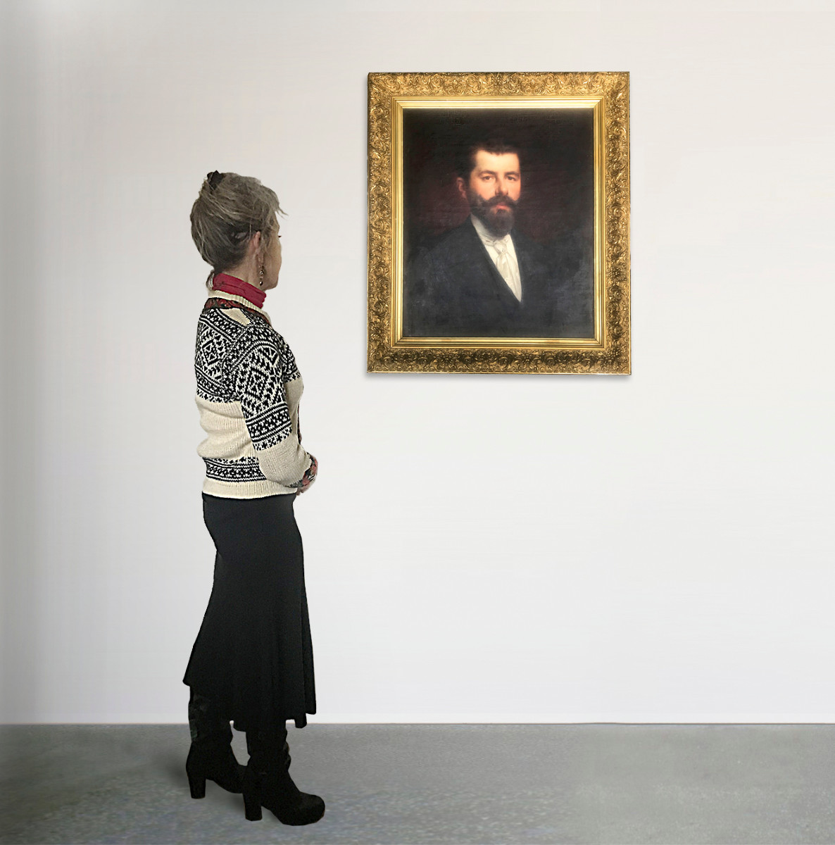Portrait Of A Man, Signed And Dated 1900 By Philippe Lattard, Active In The Late 19th Century-photo-2