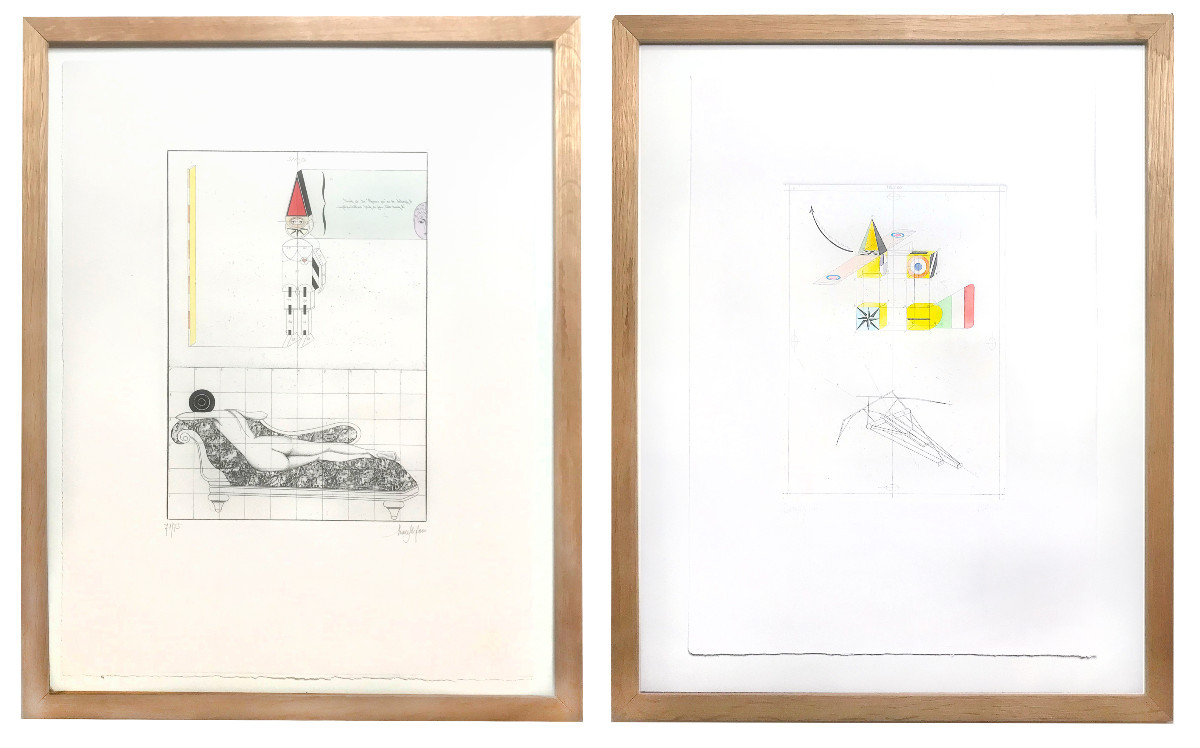 Massimo De Stefani (1918-1996), Superfly" And "mekano",  Hand-colored Engravings