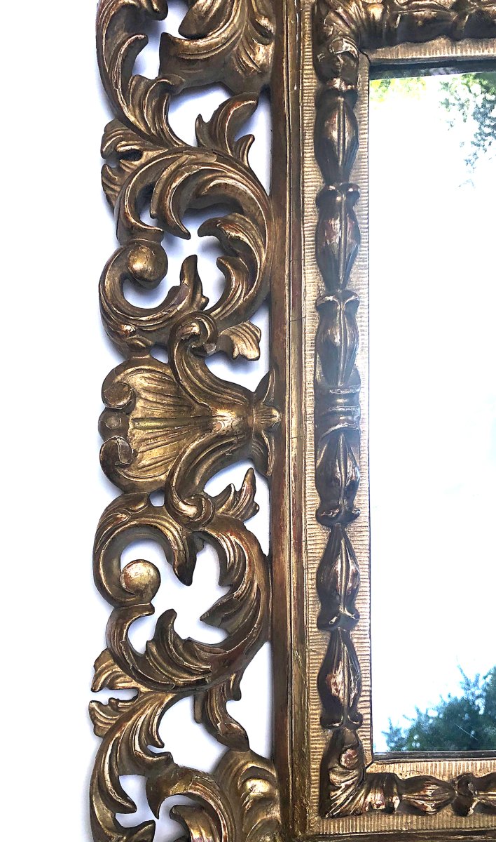 Mirror, Italian Gilded Wood Frame, 19th Century-photo-2