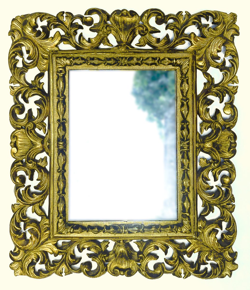 Mirror, Italian Gilded Wood Frame, 19th Century
